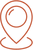 Icône de localisation, un marqueur de carte orange avec un cercle indiquant un point précis. Idéal pour situer des lieux ou adresses.